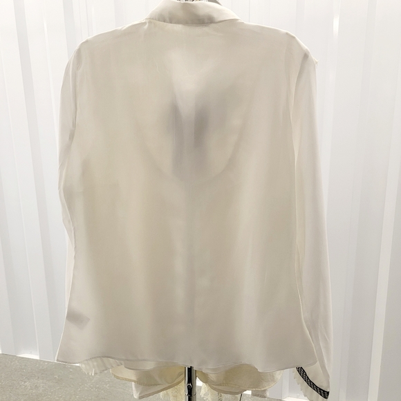 Fashion Nova White Top Blouse Houndstooth Embellished - Picture 5 of 8